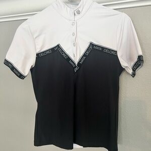 Maya Delorez Black and White Equestrian Show Shirt